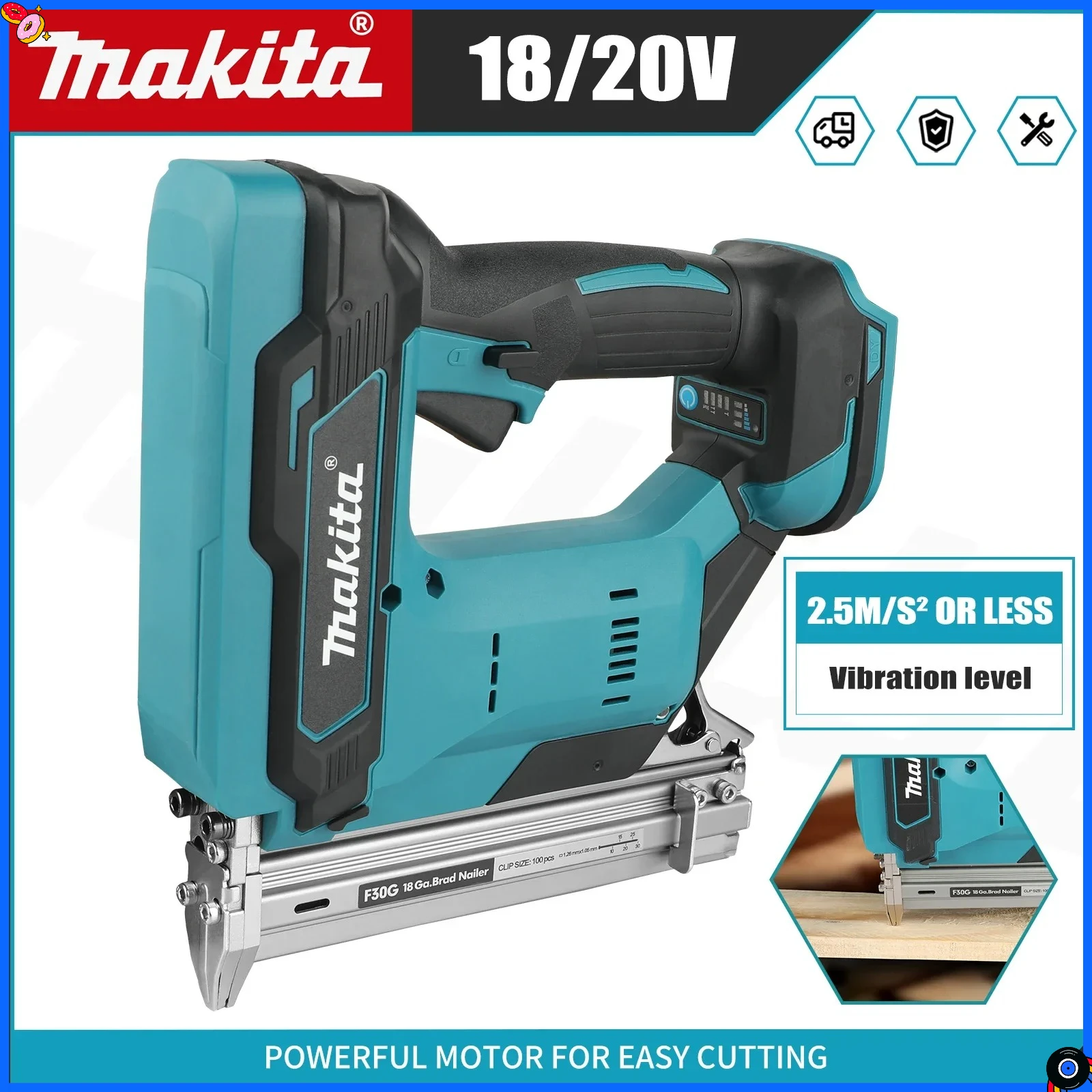 אקדח מסמרים 18V מאקיטה - Drills & Drivers - <p>Powerful cordless nail gun from Makita, ideal for flooring, shelving, and var...