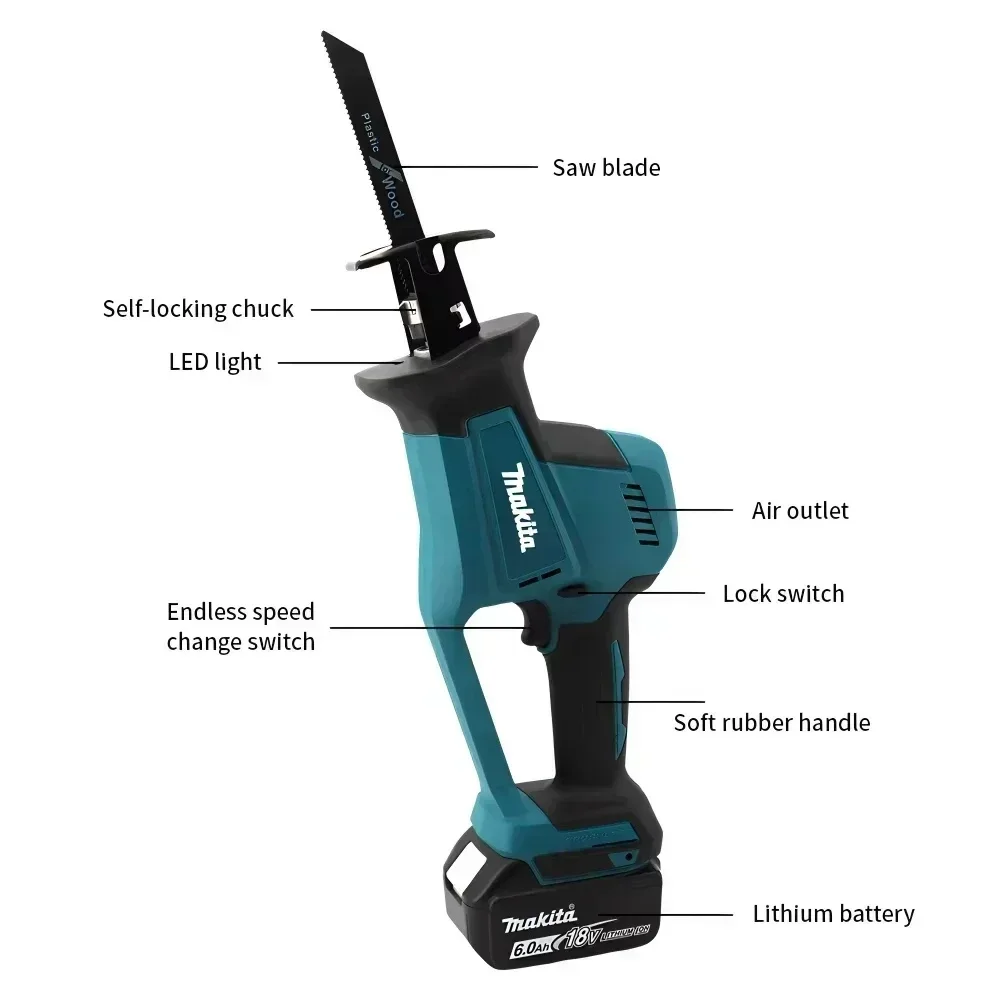 Аккумуляторная бесщеточная сабельная пила Makita DJR189 18 В - Saws - <p>Makita DJR189 — аккумуляторная сабельная пила премиум-класса на 18 В, обеспеч...