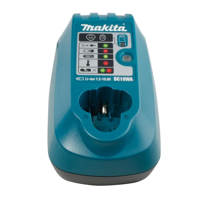 Makita DC10WA 7.2-10.8V טעינה מהירה מטען סוללות Li-Ion - מטענים - <p>ה-Makita DC10WA הוא מטען קומפקטי ומהיר התומך בסוללות Li-Ion של 7.2 וולט ו-10....