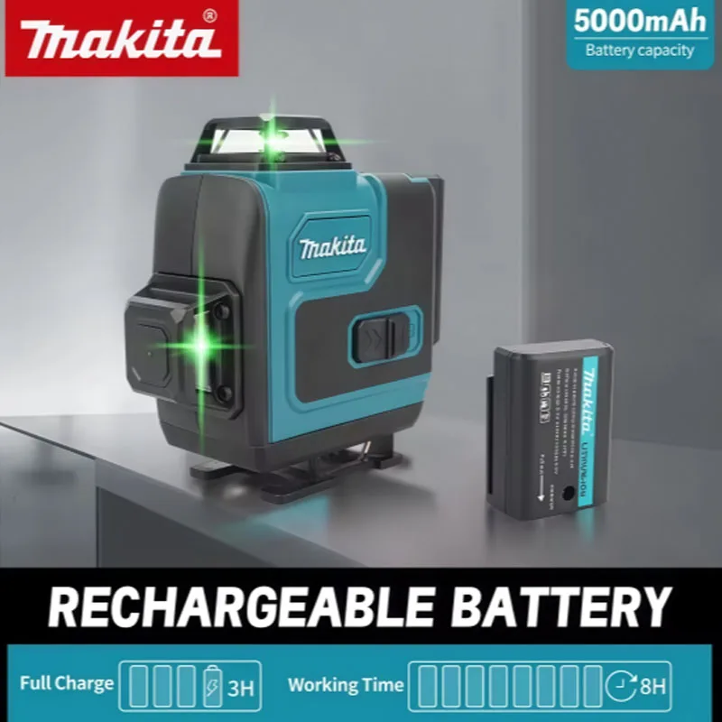 Makita Cordless 360° Self-Leveling Laser Tool – Green Beam, Ideal for Woodworking - Outdoor & Garden - <p>The Makita Cordless 360° Self‑Leveling Laser Tool delivers precise, repeatabl...