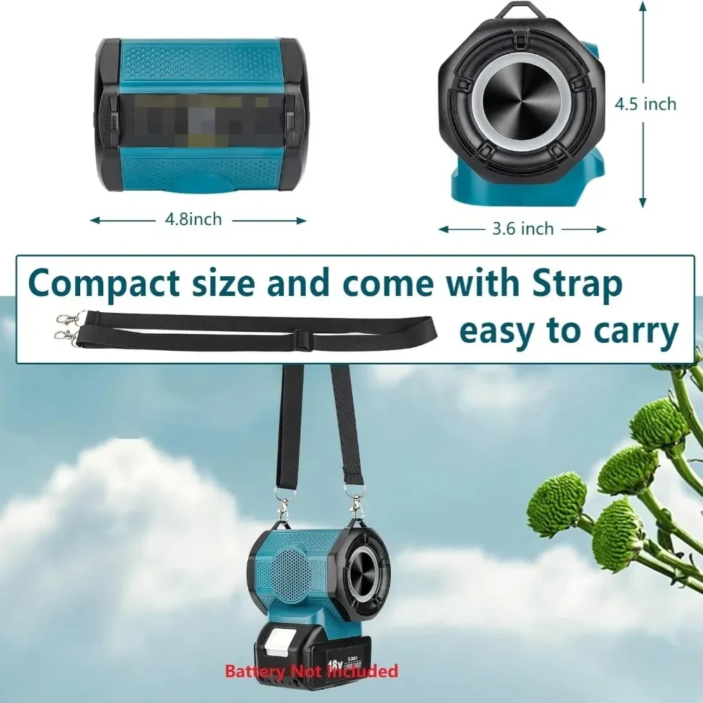 Bluetooth speaker with USB-C charging, 18-20V Makita/Bosch compatibility - Outdoor & Garden - <p>Enjoy portable, powerful sound and convenient charging with this Bluetooth sp...